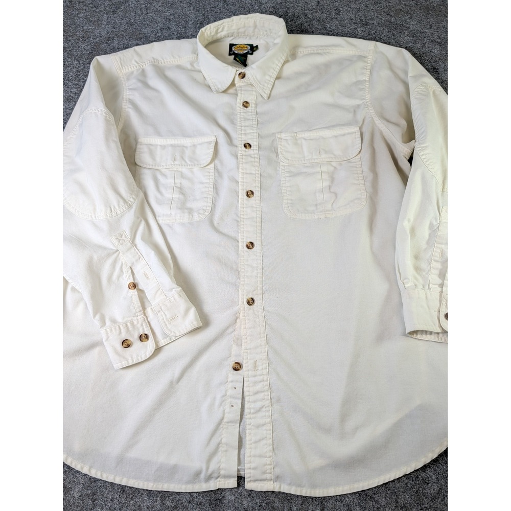 Cabelas Outdoor Gear Mens XL Off White Long Sleeve Button Down Shirt NOTES